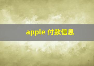 apple 付款信息